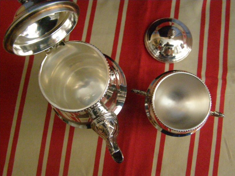 Ercuis goldsmithing, silver coffee and sugar set