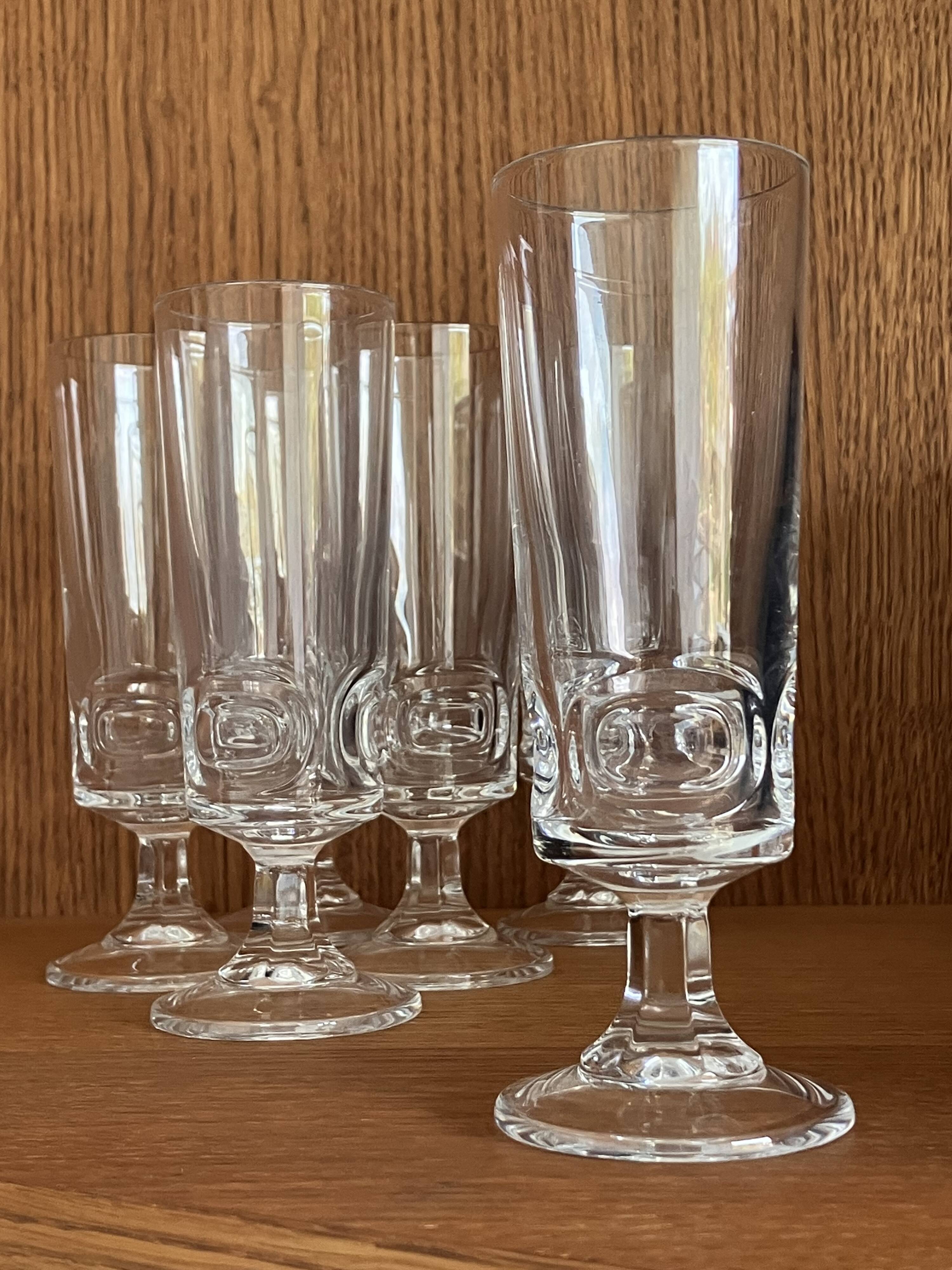 1970s Cristal d'Arques Series B champagne flutes: set of 6
