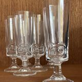 Flûtes à champagne années 70 cristal d’Arques série B : lot de 6