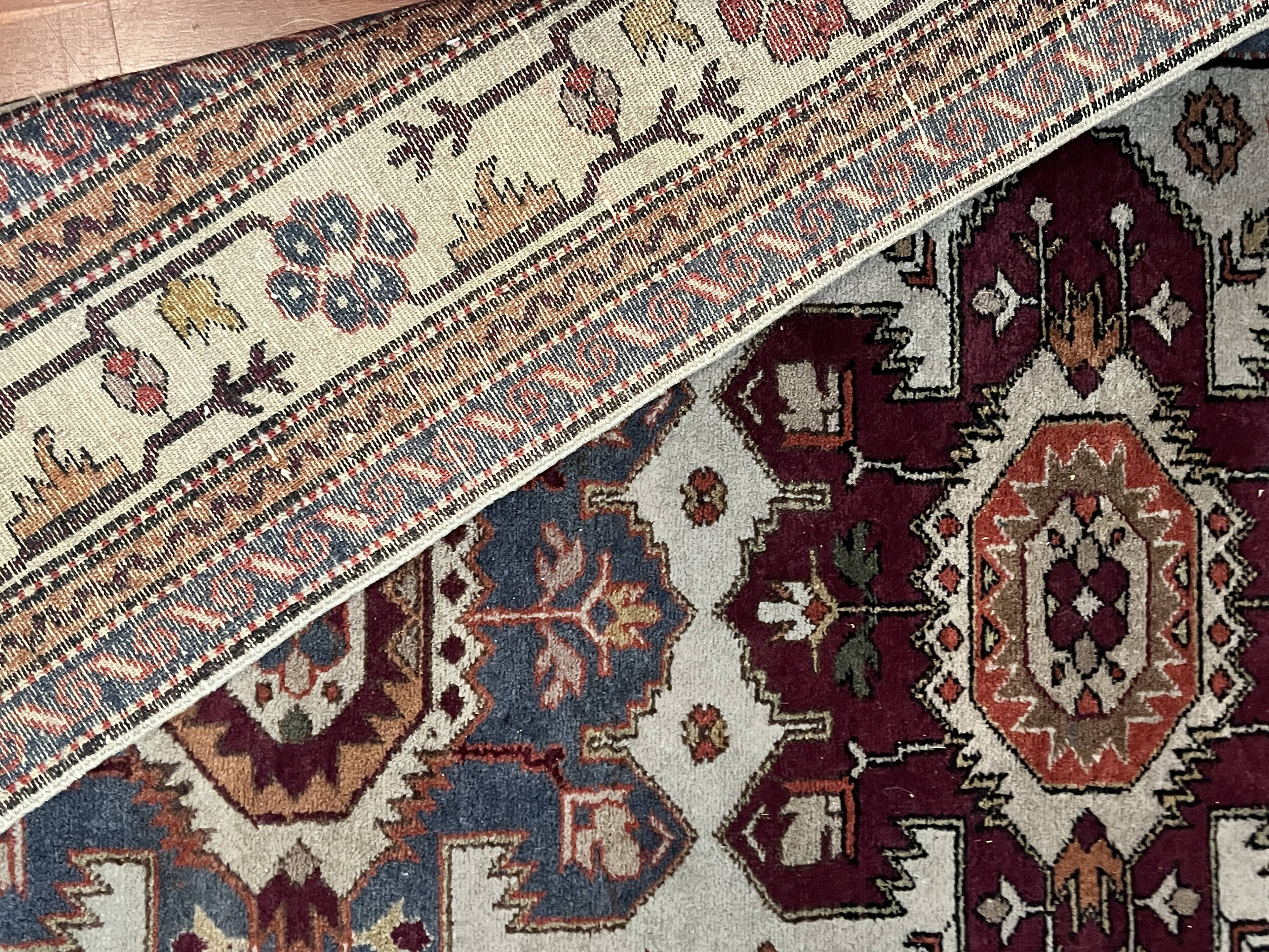 Antique handmade Caucasian wool carpet from Dagestan, 20th century