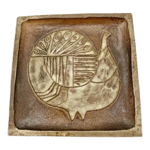 plaque céramique oiseau