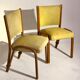 Pair of vintage Bow wood chairs for Steiner - Fabric and wood