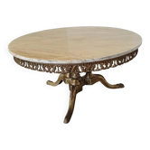1960s marble coffee table. Marble top / fire-gilded base with many details