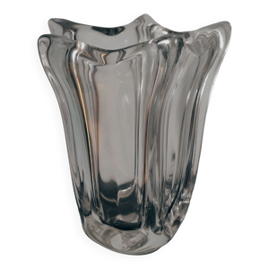T vase de forme tulipe en cristal,