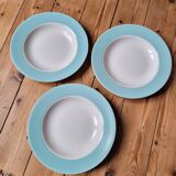 Set of 3 turquoise soup plates L'Amandinoise