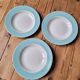 Set of 3 turquoise soup plates L'Amandinoise