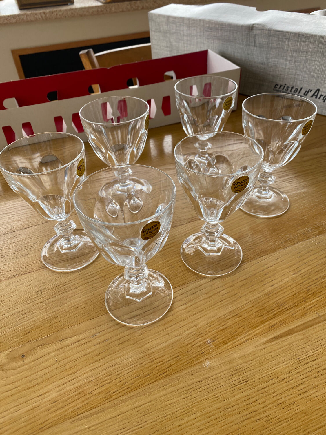 Set of 6 glasses with cristal d'Arques