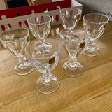 Lot de 6 verres à pied cristal d’Arques