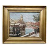 Tableau: Oil on panel - landscape of Venice