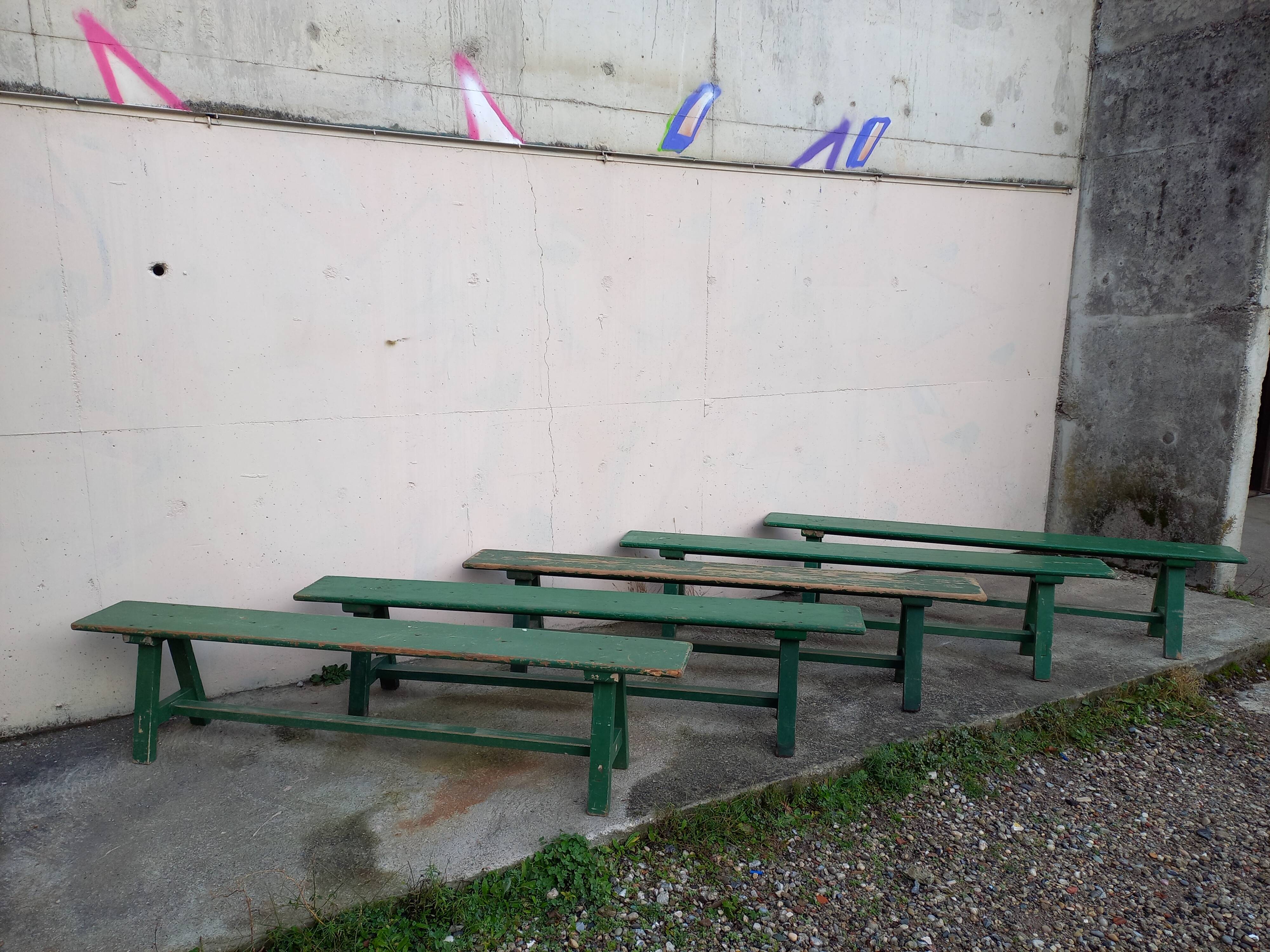 Benches of guinguettes, lot of 5