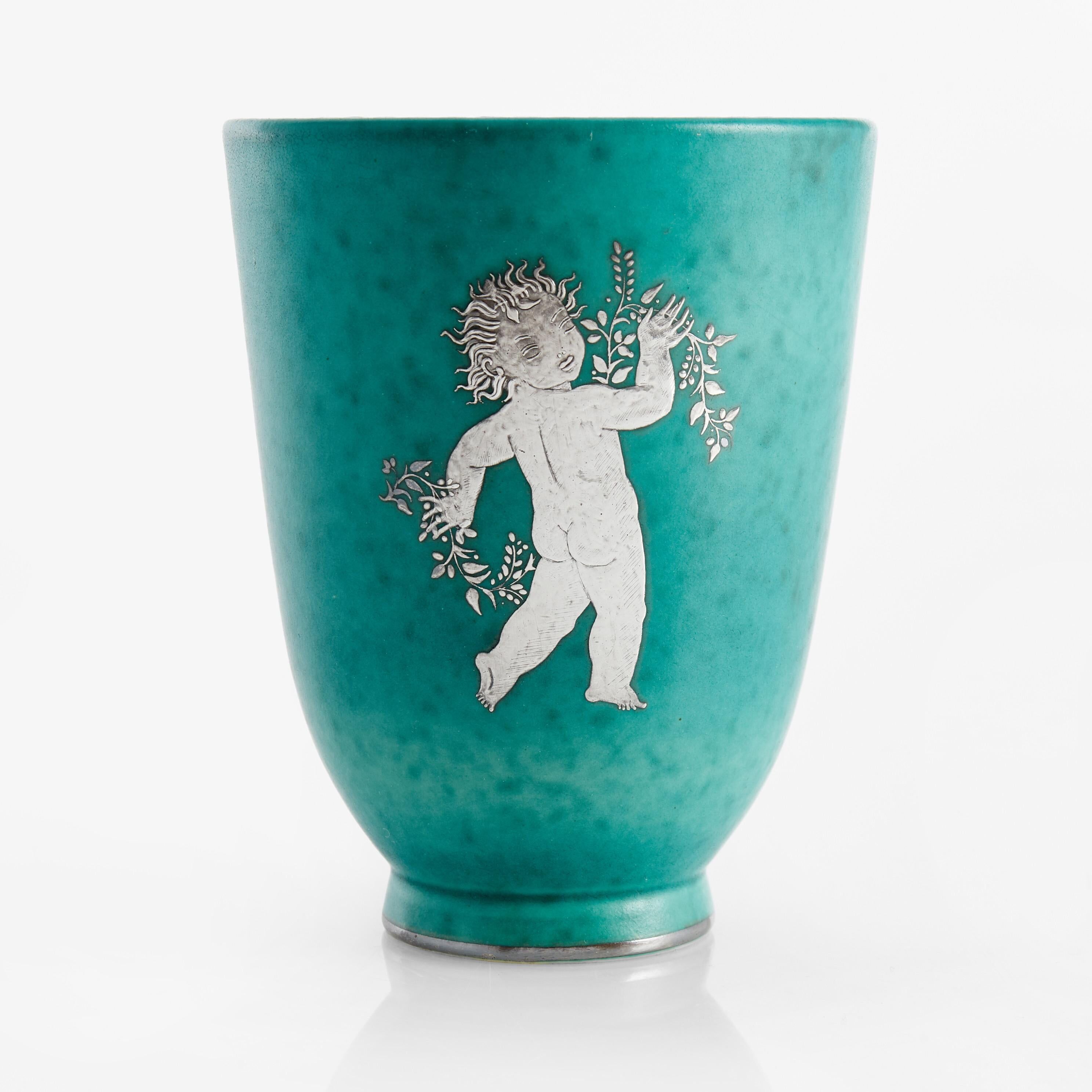 Vase Wilhelm Kage "argenta" for Gustavsberg Sweden 1945
