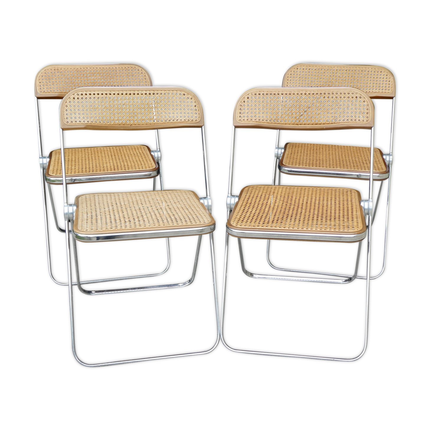 4 chairs Plia design Giancarlo Piretti Castelli Italy 60