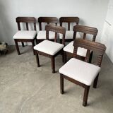 Set of 6 brutalist chairs from the 1940s