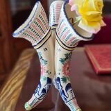 HB flowerpot in Quimper earthenware