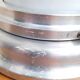 Vintage 1950s wall lamp porthole in aluminium and opal glass.