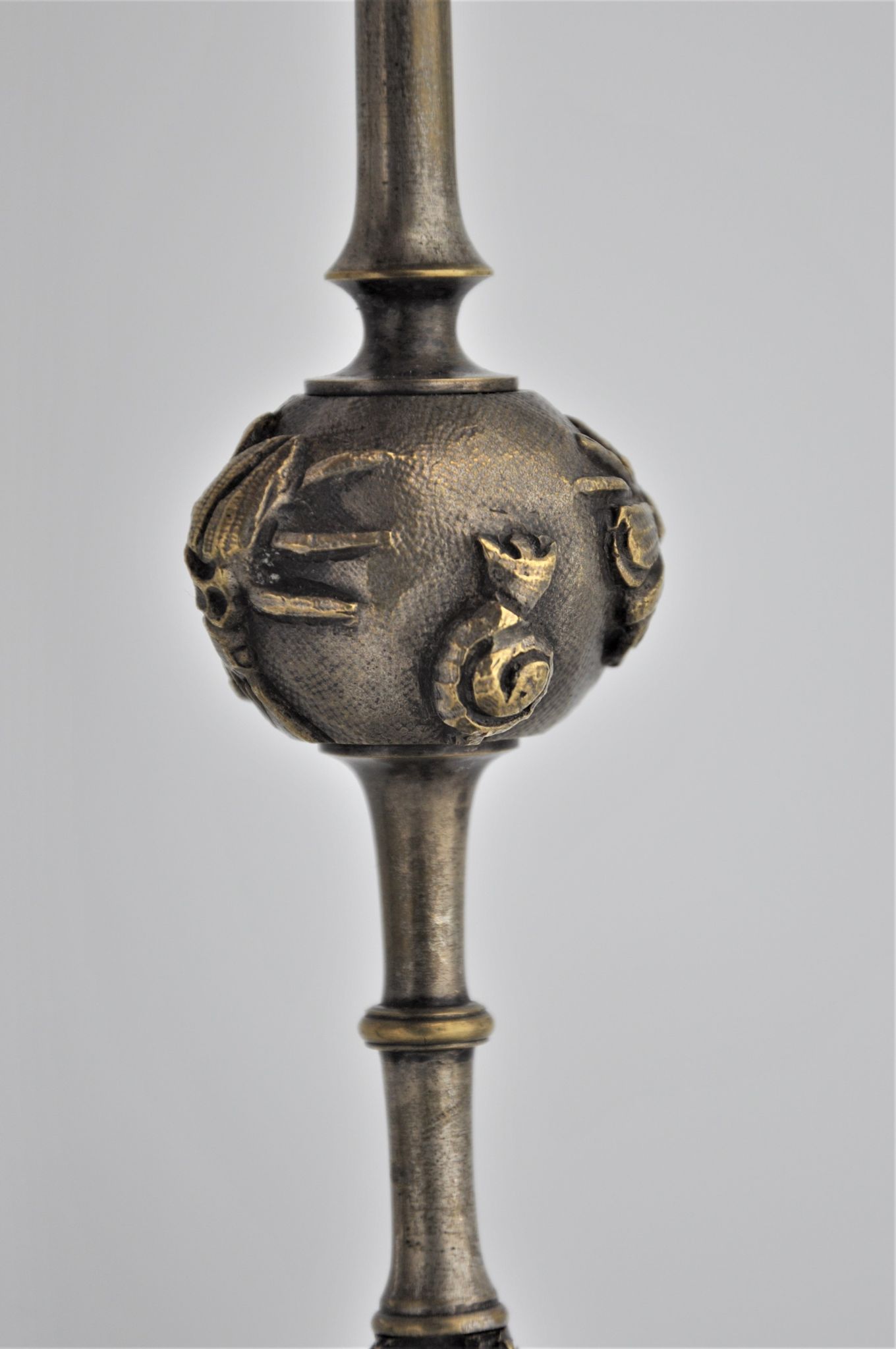 Pair of old gilded bronze candle holders