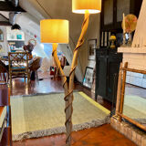 Rattan floor lamp