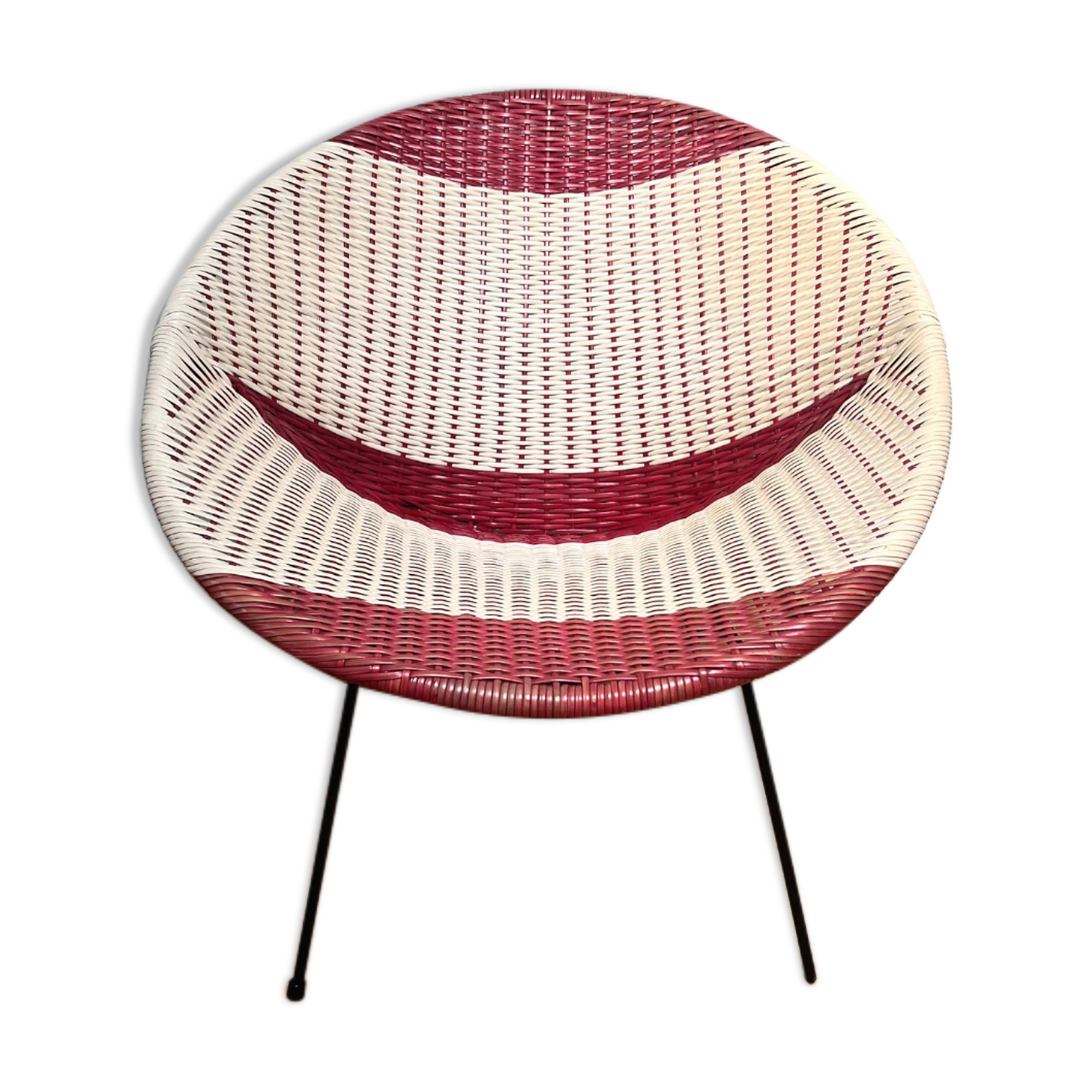 Sattelite armchair in braided scoubidou