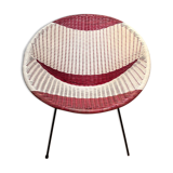 Sattelite armchair in braided scoubidou