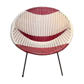 Sattelite armchair in braided scoubidou