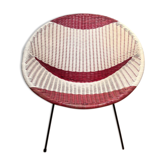 Sattelite armchair in braided scoubidou