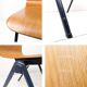Lot de 4 chaises empilables vintage métal bois, style industriel Mid-Century