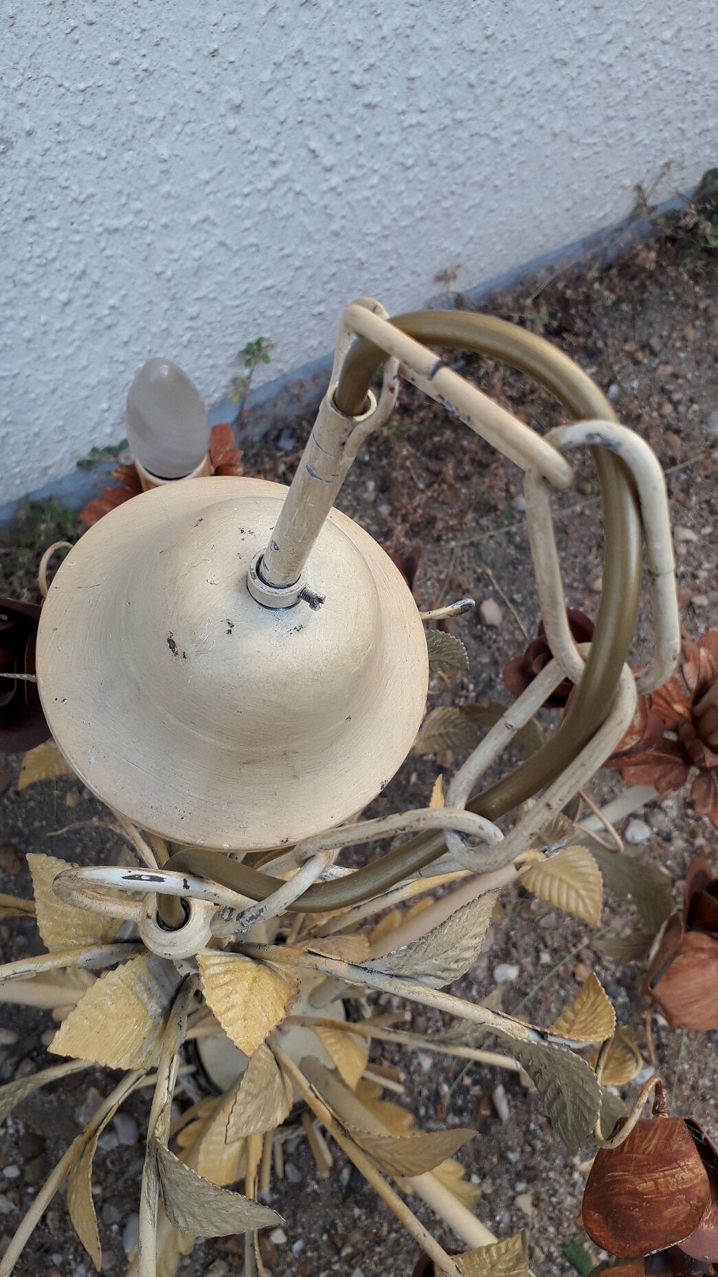 Painted metal chandelier