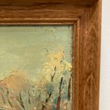 Oil on framed cardboard