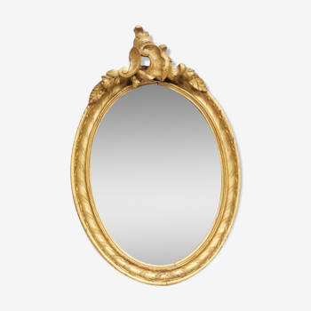 ancien Miroir en bois doré de style Louis XV , rococo