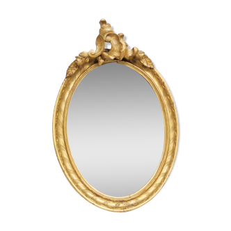 old Louis XV style gilded wood mirror, rococo