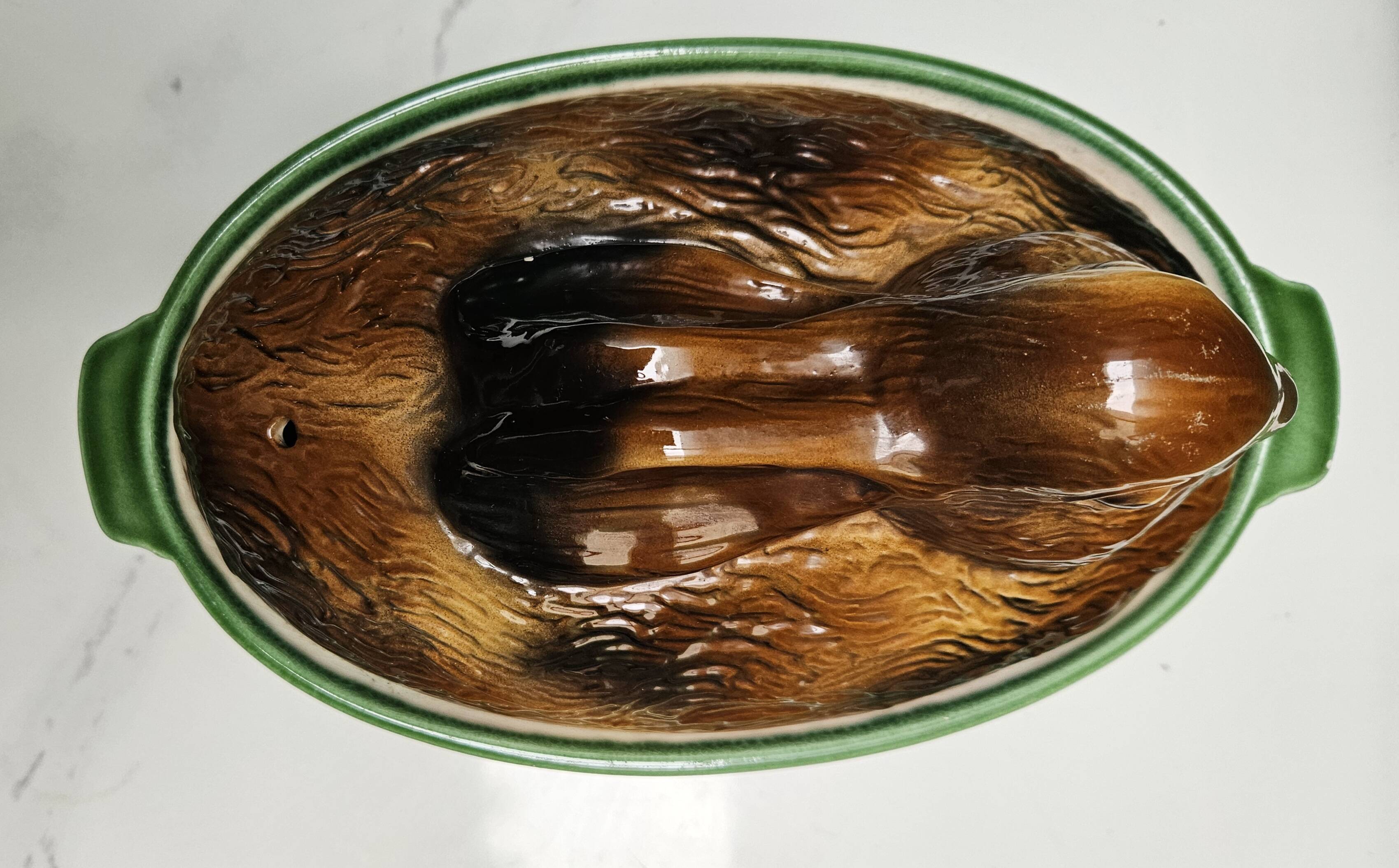 Ceramic hare or rabbit terrine,