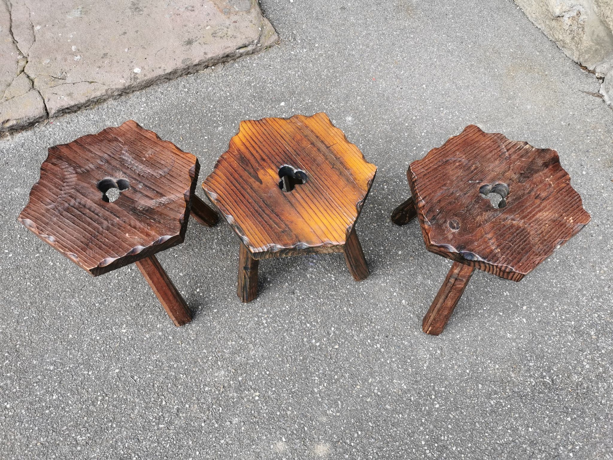 Solid pine stools