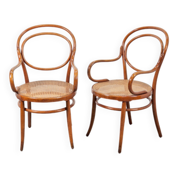 Antique Bentwood Webbing Chairs by Jacob & Josef Kohn for Wiener Werkstätte, Austria, 1890s, Set of 2