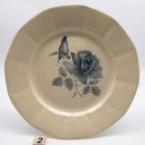 6 earthenware plates stamped "digoin sarreguemines"