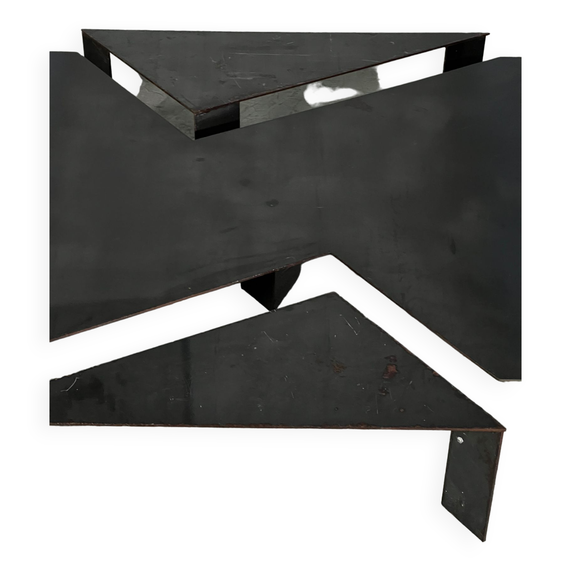 80s steel coffee table