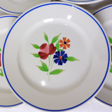 Set of 6 vintage Badonviller porcelain dessert plates