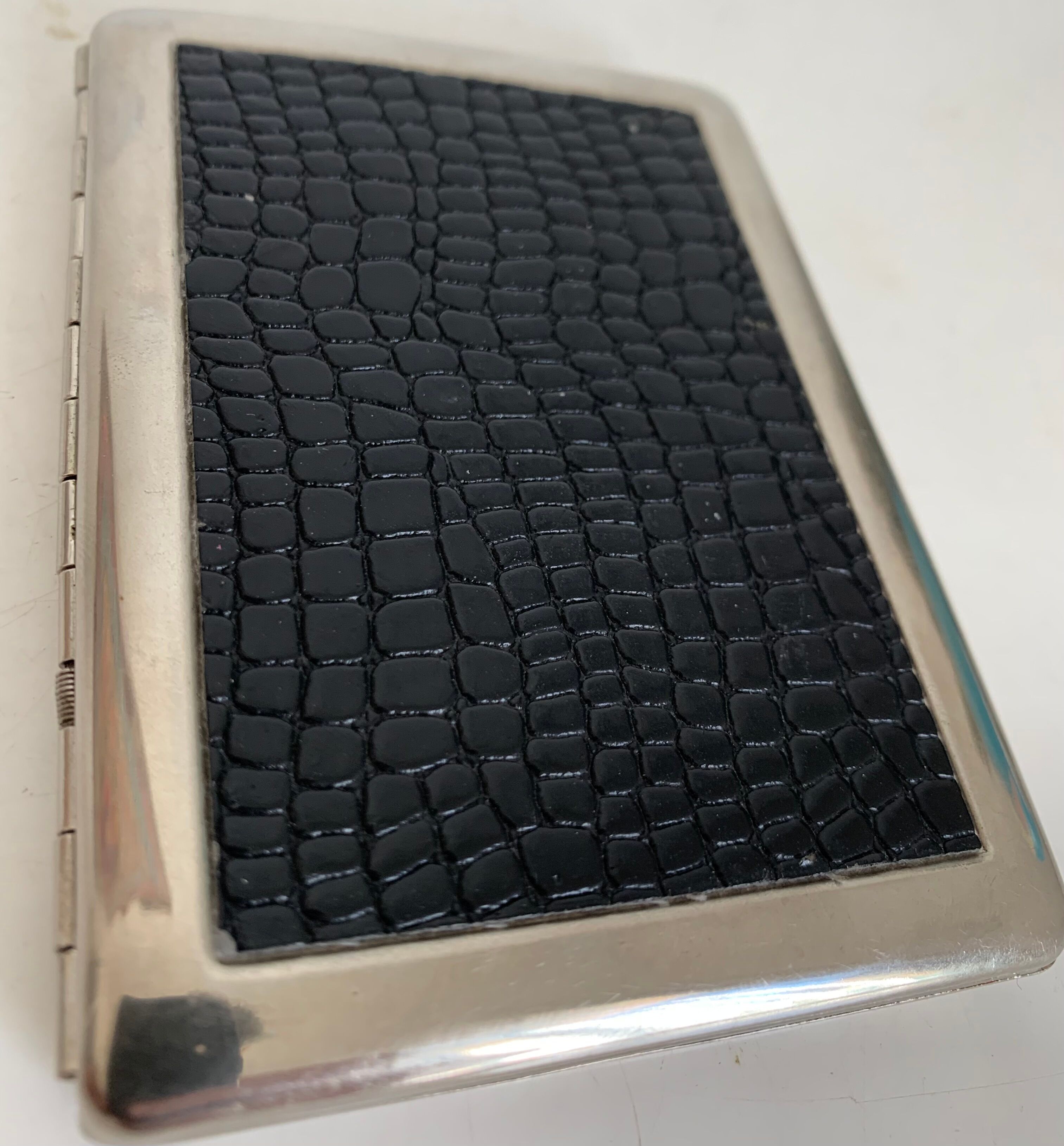 Vintage cigarette holder 1960 imitation leather box - 11 x 8 cm