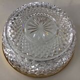 Glass and brass salad bowl