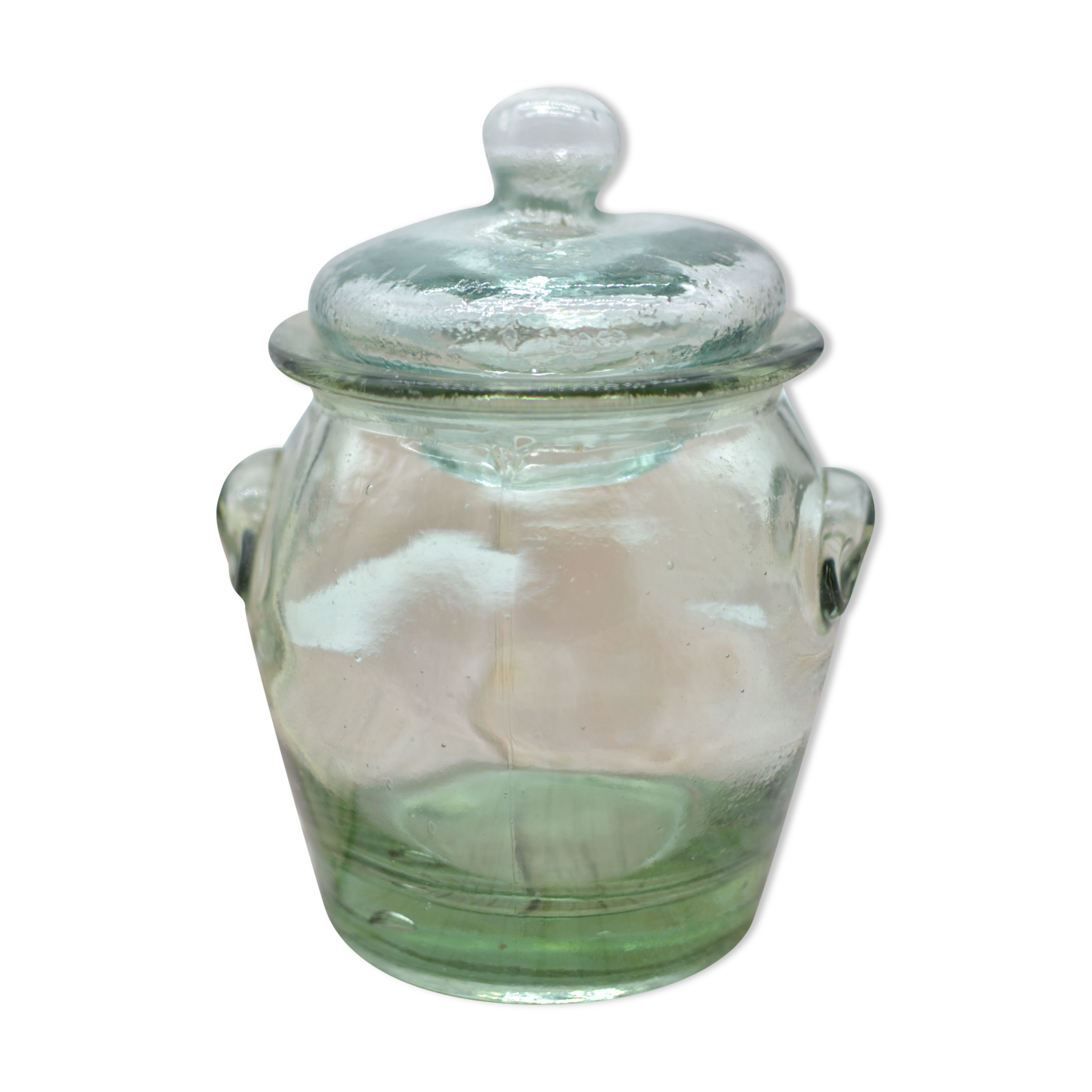Old jar made of thick glass