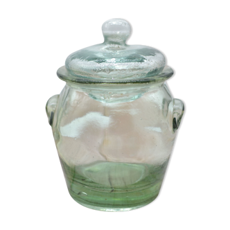 Old jar made of thick glass