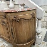 Louis XV style sideboard in walnut and marble