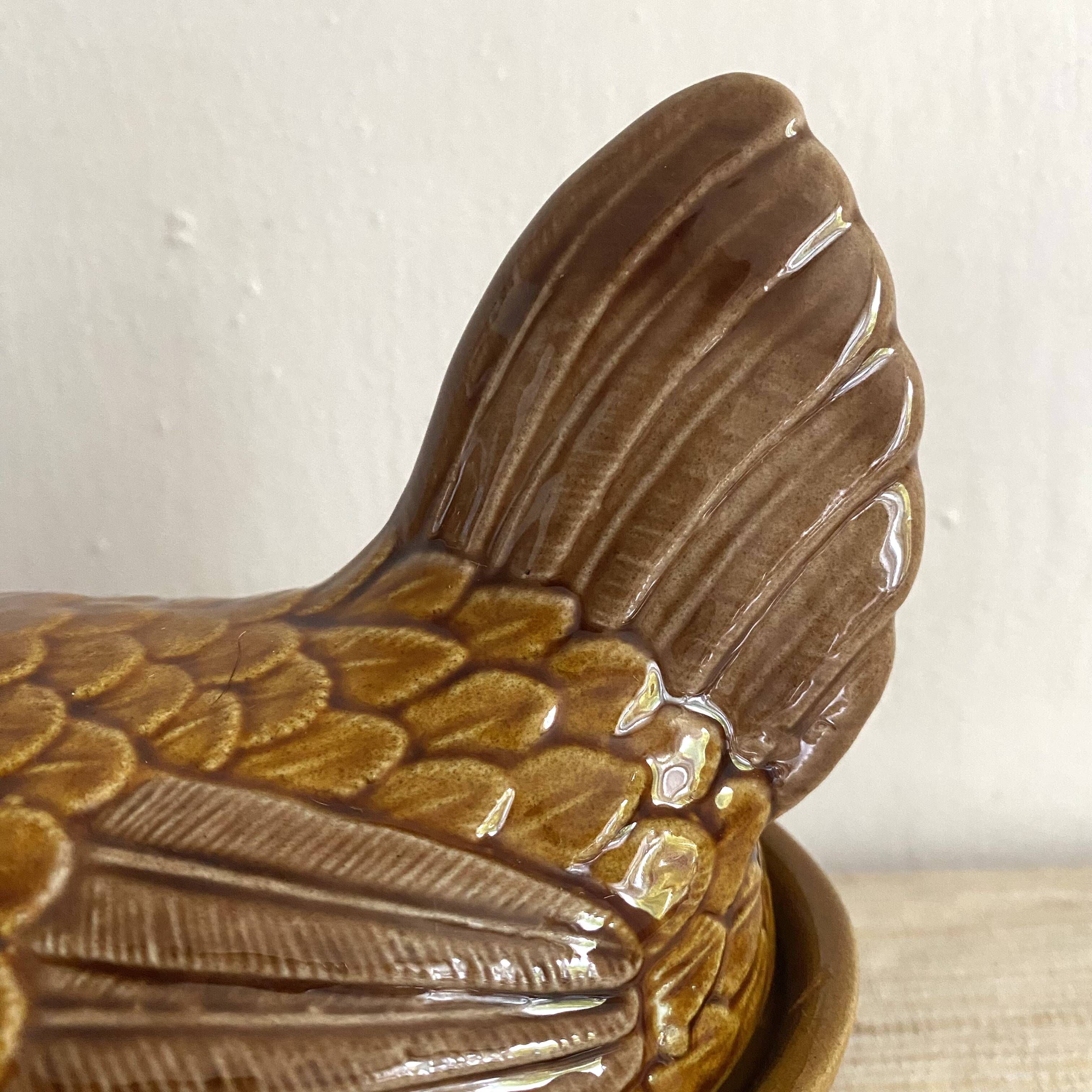 Ceramic hen, vintage zoomorphic terrine