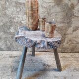 Rattan bottle and glasses