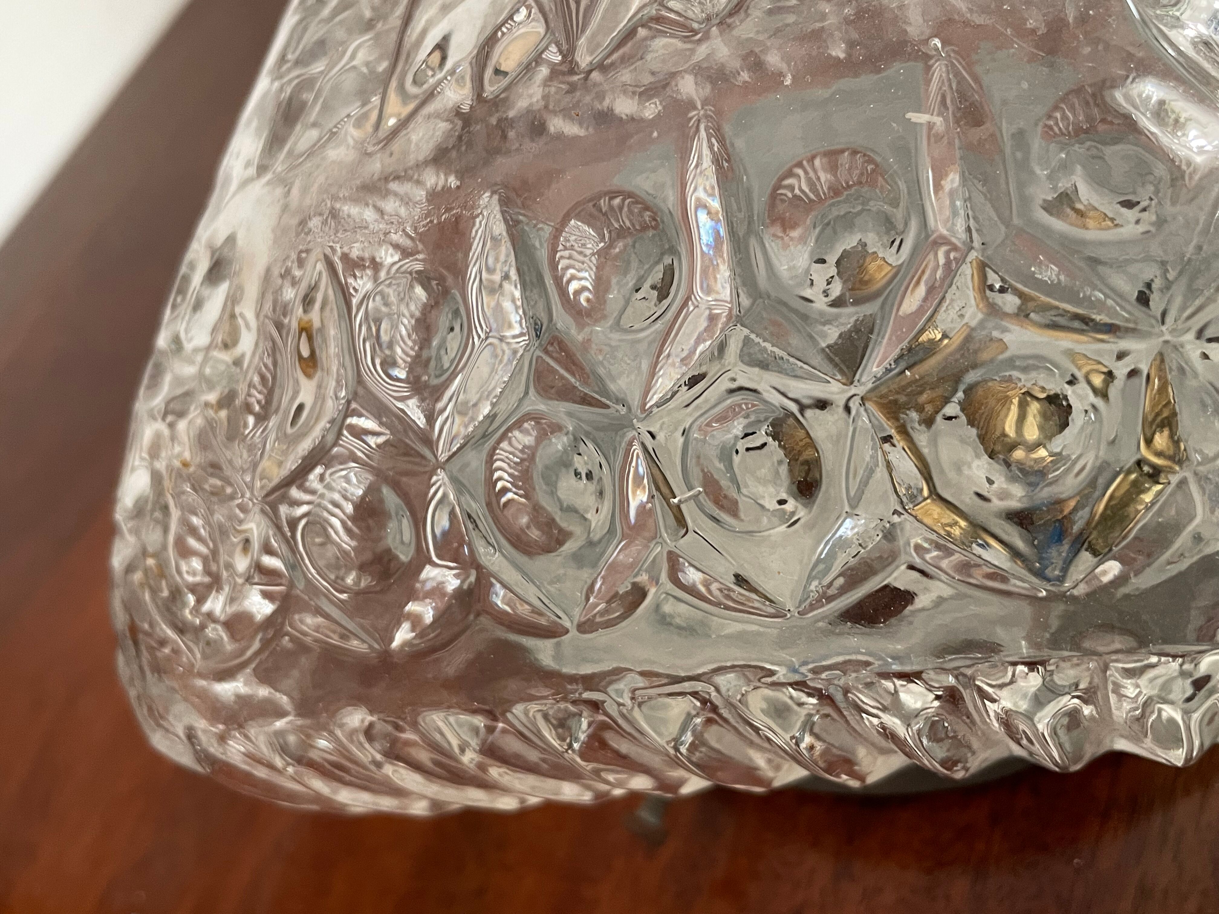 Vintage molded glass ceiling lamp