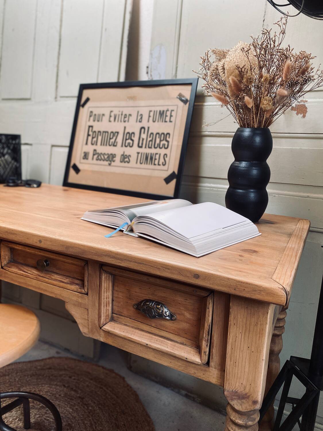 Old desk - natural patina - authentic charm