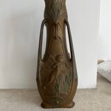 Art Nouveau pewter vase