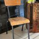 Ancienne chaise écolier enfant bois et métal