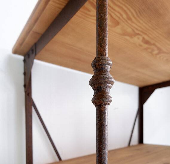 Wooden and metal shelf