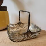Silver metal and glass basket