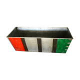 Vintage zinc planter metal tray with handles